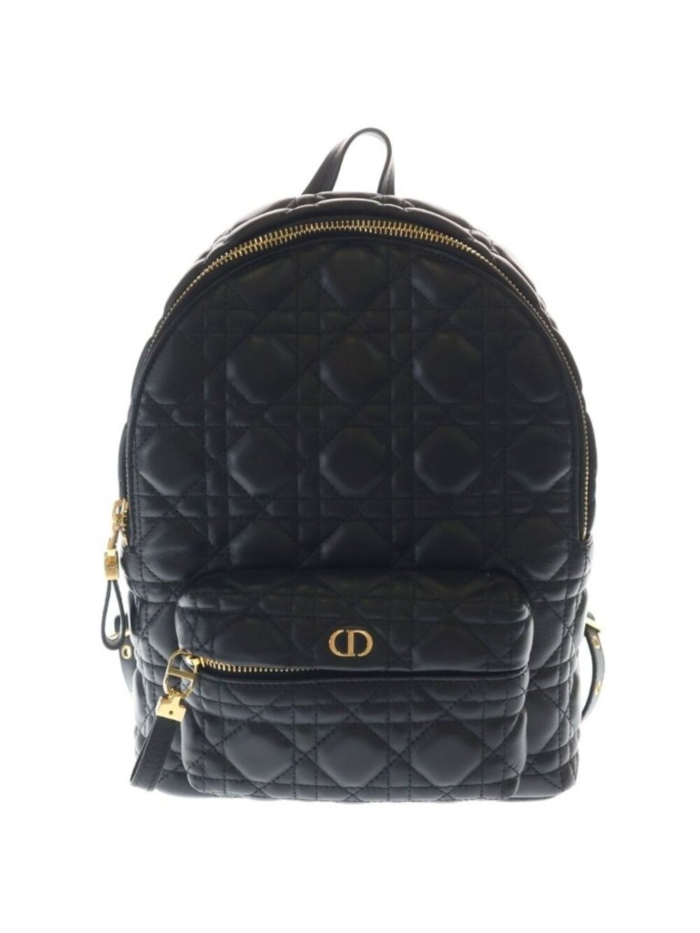 Dior Cannage Backpack Black Leather Gold
